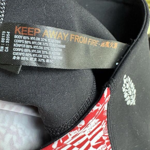 Free People Checkmate Flare Leggings Pants  Small Checkered Black Red Pull On - Picture 6 of 9